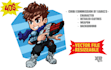 draw cute cool custom chibi character art for vtuber, dnd or pfp