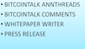 create bitcointalk ann thread for your blockchain project