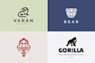 design luxury geometric, monoline, and polygonal animal logo