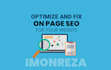 optimize and fix onpage SEO for your website