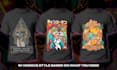 draw unique anime military dark skull t shirt design