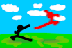 animate a fighting stick figure animation
