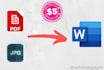 transcribe your document PDF or image to text in 24 hours