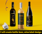 create bottle beer, wine label design