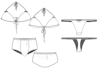illustrate fashion technical drawing for intimates