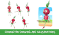 draw cartoon character for you from scratch or your idea
