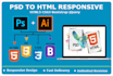 convert PSD, xd, ai, and figma to HTML bootstrap responsive website
