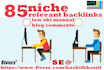 do 85 niche relevant backlinks low obl manual blog comments