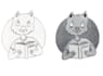 create a black and white children illustration