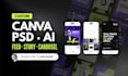 design custom social media templates in canva, PSD or ai