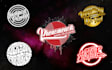 do dj metal, rap, neon, circular, typography, signature, calligraphy logo