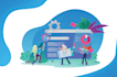 make design a flat style illustration for web