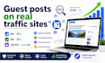 publish niche relevant guest posts on real traffic blogs