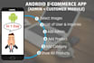 develop ecommerce application with admin and user module