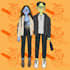 illustrate couple or family into cute ghouls