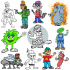 draw funny cartoon characters mascot