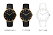 do custom watch face design in vector