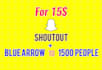 do snapchat shoutout, blue arrow to 3000 people