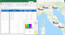 built excel sheets with google maps leaflet taskpane integration