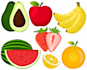 draw vector plants, fruits and vegetables illustration