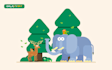 draw animals illustrations in flatdesigns