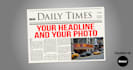 put your headline on a spinning newspaper in a video