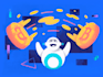 create a high end, premium illustration, for tech brand, startup or family