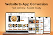 convert your website into android and IOS app fast modernt