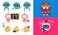 create flat funny cartoon character mascot