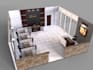 create stage and render exhibit stand, booth, kiosk ,office interior