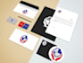 design complete stationery card letterhead envelope