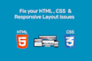 fix html,css,wordpress and responsive issues