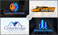 design real estate, construction, home and plumbing logo