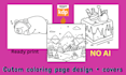 make custom coloring page and book cover art for amazon kdp