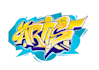 design name in graffiti style
