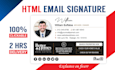 design HTML email signature with animated logo for business