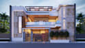 create your villa design, exterior house, in 3d render