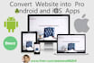 convert  website to  android app and ios app