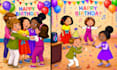 illustrate children storybook illustrations in kids cartoon style