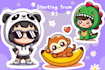 design cute kawaii stickers and doodles illustration