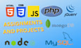 do html css javascript php nodejs laravel express react