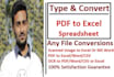 convert pdf to word, pdf to excel or CSV manual typing
