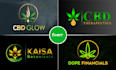 do unique cannabis  marijuana hemp oil weed logo