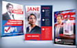design ultimate political flyer, logo banner, postcard, for election campaign