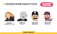 create a unique cartoon portrait with bold and simple shapes