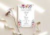 design event card, party invitation and birthday card