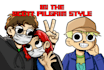 draw a cute cartoon caricature in the scott pilgrim style