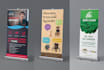 design a professional rollup, retractable banner or feather flag