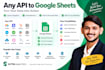 connect any API to google sheets with automatic data sync