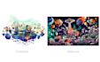create a complex, fluid and energetic illustration